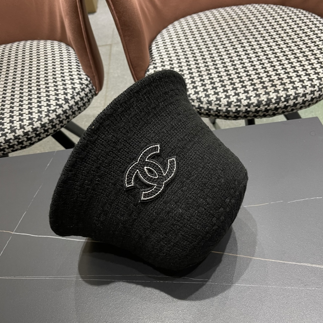  Chanel香奈儿羊羔绒帽子女冬款2025新款渔夫帽女士秋冬季毛绒百搭防寒保暖盆帽