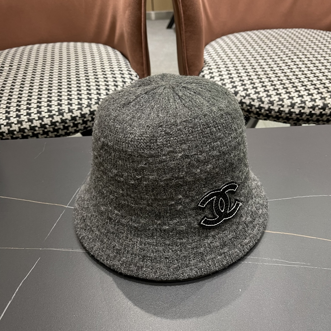  Chanel香奈儿羊羔绒帽子女冬款2025新款渔夫帽女士秋冬季毛绒百搭防寒保暖盆帽