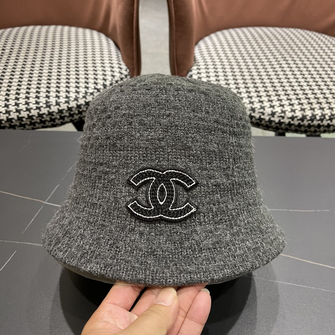  Chanel香奈儿羊羔绒帽子女冬款2025新款渔夫帽女士秋冬季毛绒百搭防寒保暖盆帽