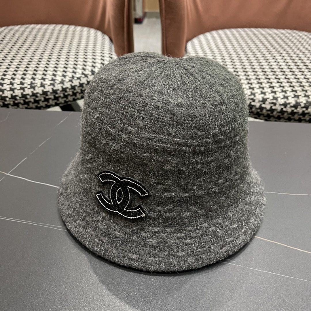  Chanel香奈儿羊羔绒帽子女冬款2025新款渔夫帽女士秋冬季毛绒百搭防寒保暖盆帽