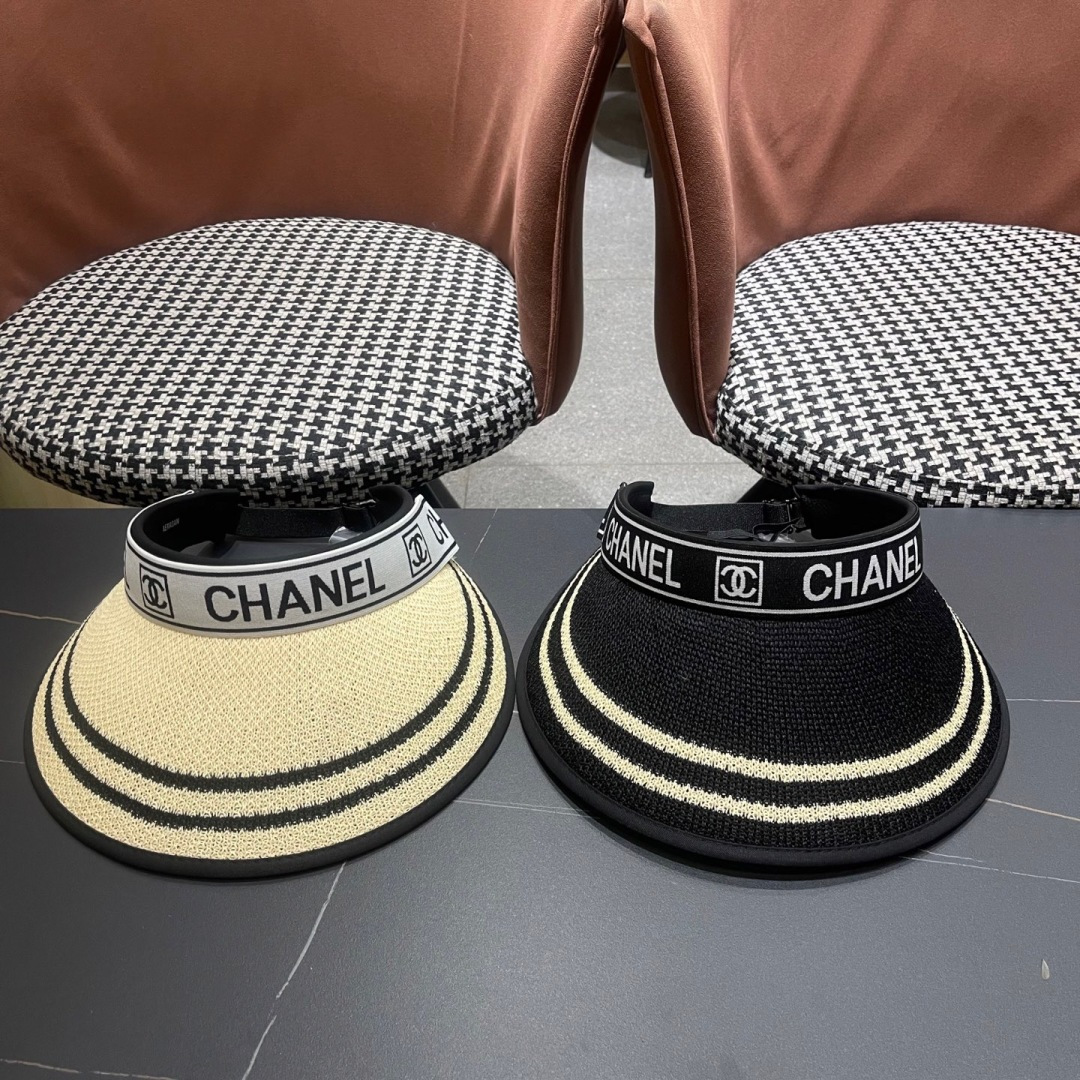  【CHANEL 香奈儿】2025新款独家款小香遮阳帽空顶帽，🔆遮阳百搭～休闲出街神器 巨防嗮！太爱了💕