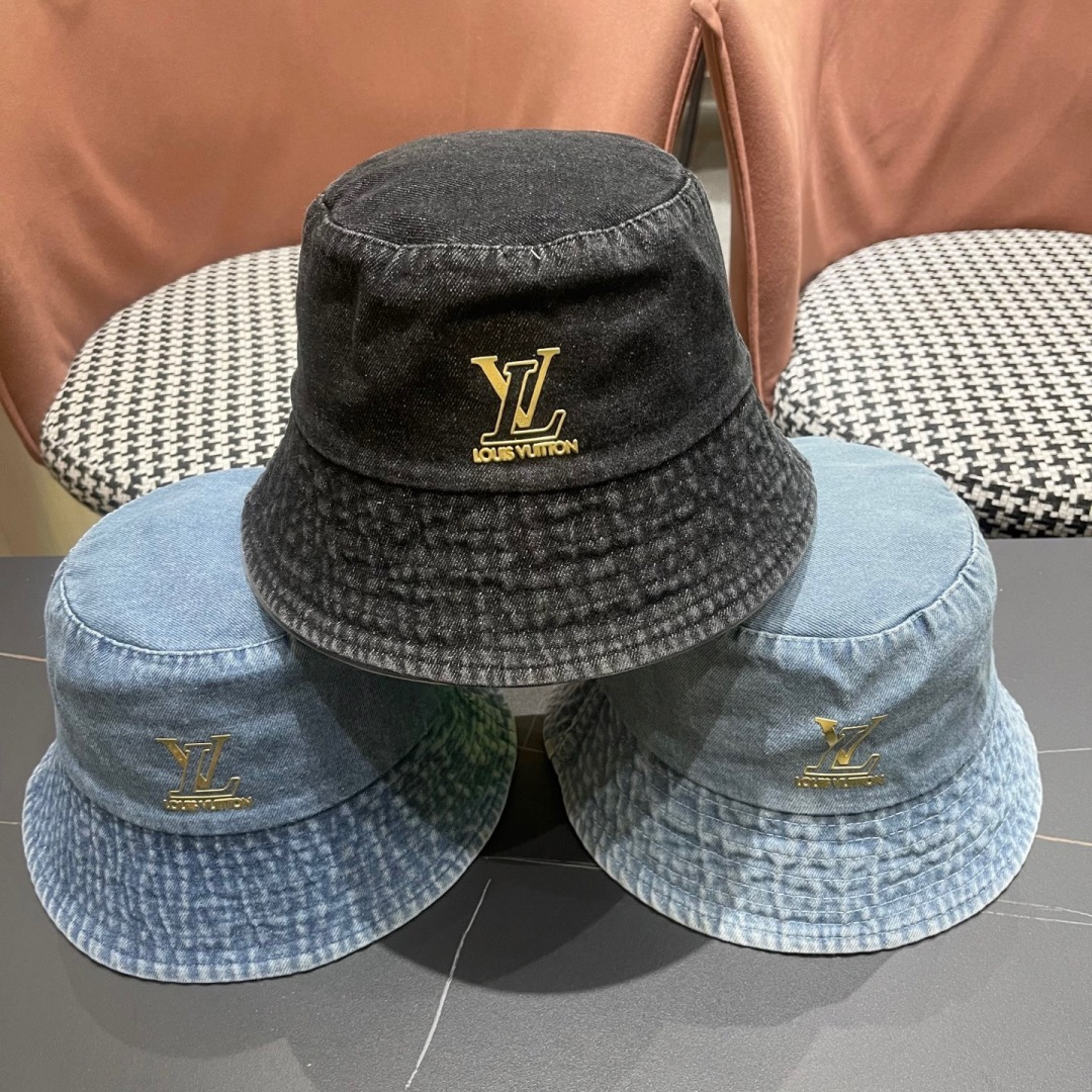 【LV路易威登】2025新款纯色牛仔男女款渔夫帽，超好搭配，闭眼入的一款