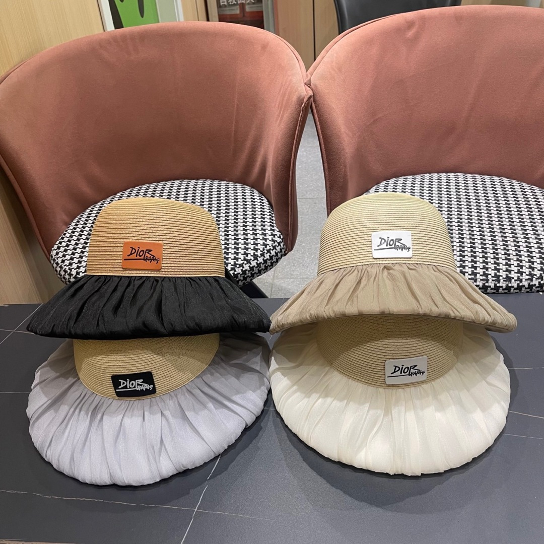 迪奥Dior大檐防晒盆帽渔夫帽防紫外线太阳帽韩版
优雅蝴蝶结遮阳草帽女夏季