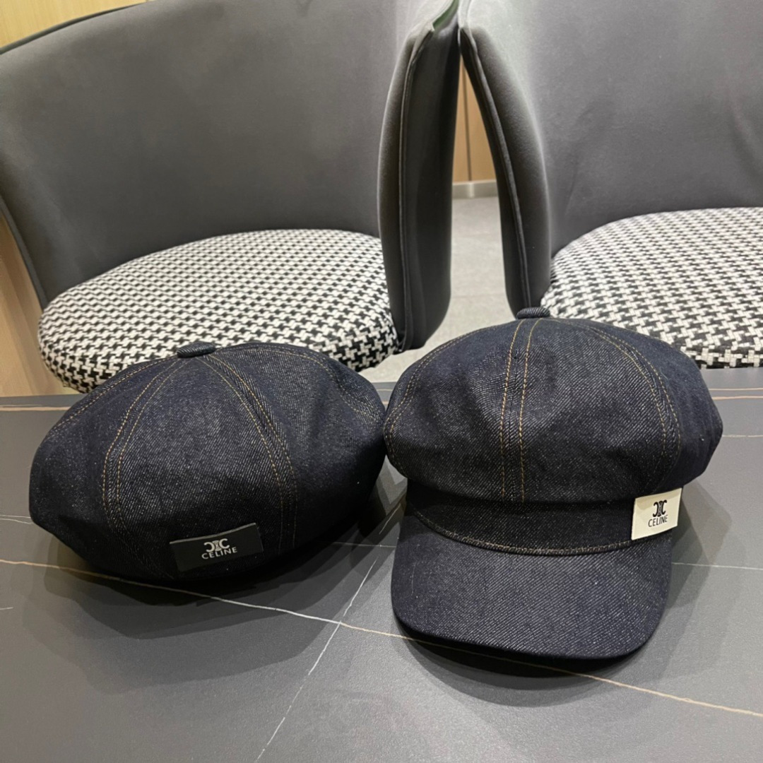 。Celine 赛琳早秋新款军贝雷帽是鸭舌牛仔贝雷帽 进口材质笔挺舒展 整体爽朗有书卷气👍👍