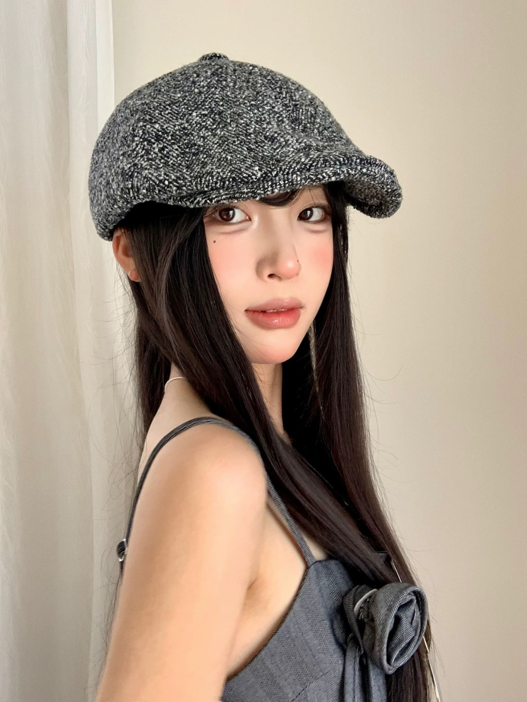  芬迪 FENDl 复古前进帽女春秋英伦老钱风显脸小鸭舌贝雷帽大头围报童画家帽子