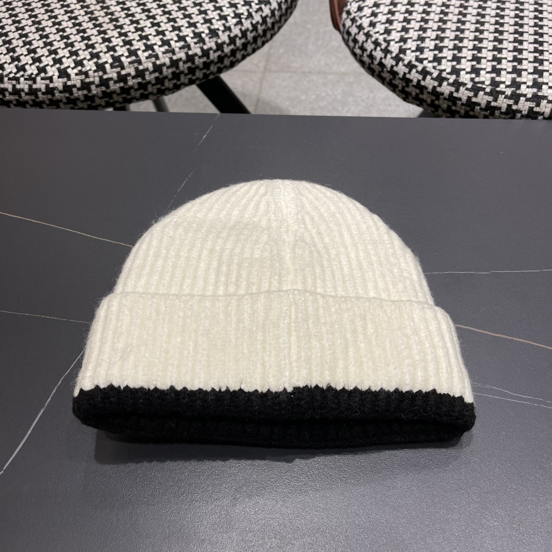  DIOR迪奥针织带花帽子女冬季复古百搭显脸小毛线帽大头围保暖冷帽