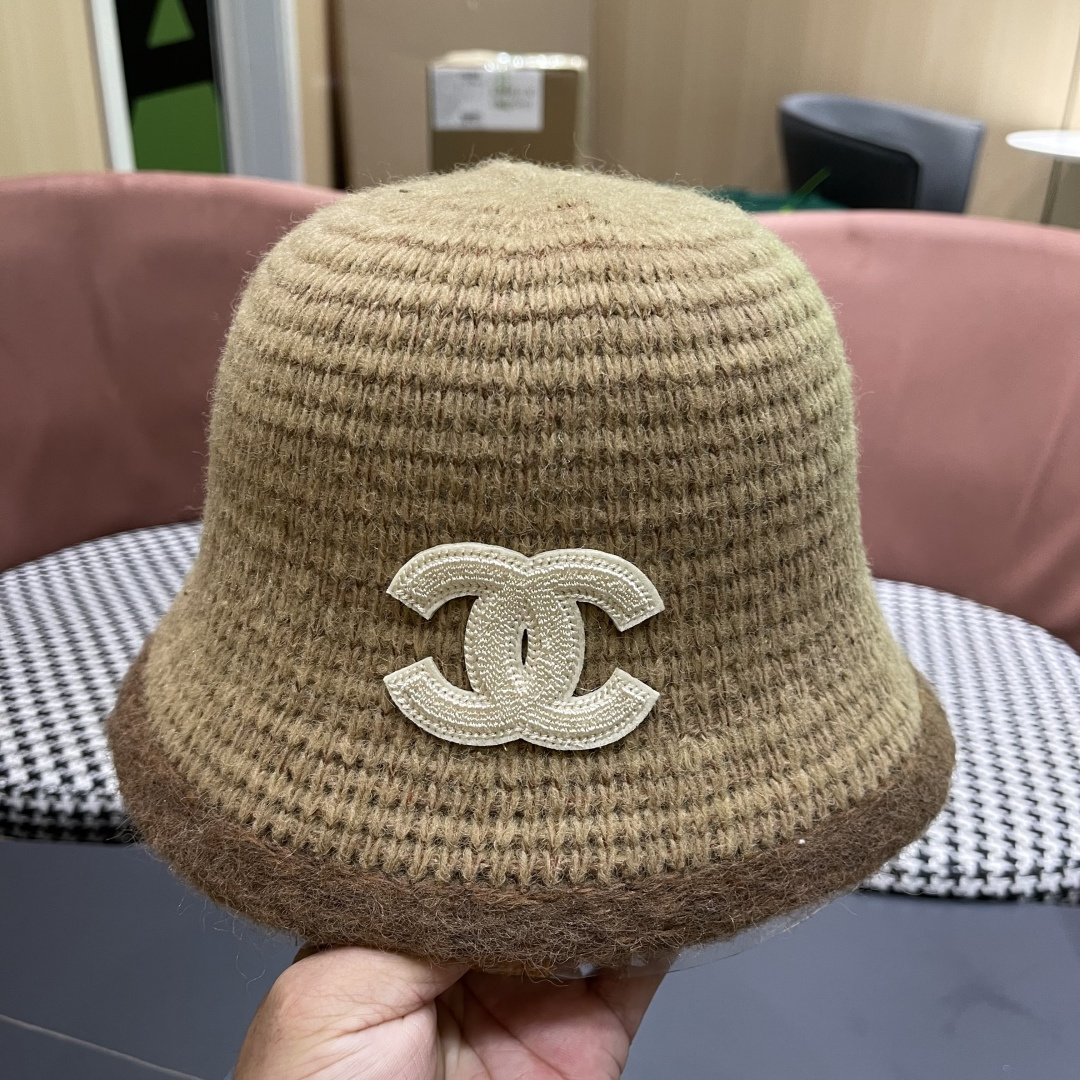  香奈儿 CHANEL针织盆帽，2025秋冬渔夫帽高密度制作，一顶超级有品位的针织帽了~出街首选！帽型超