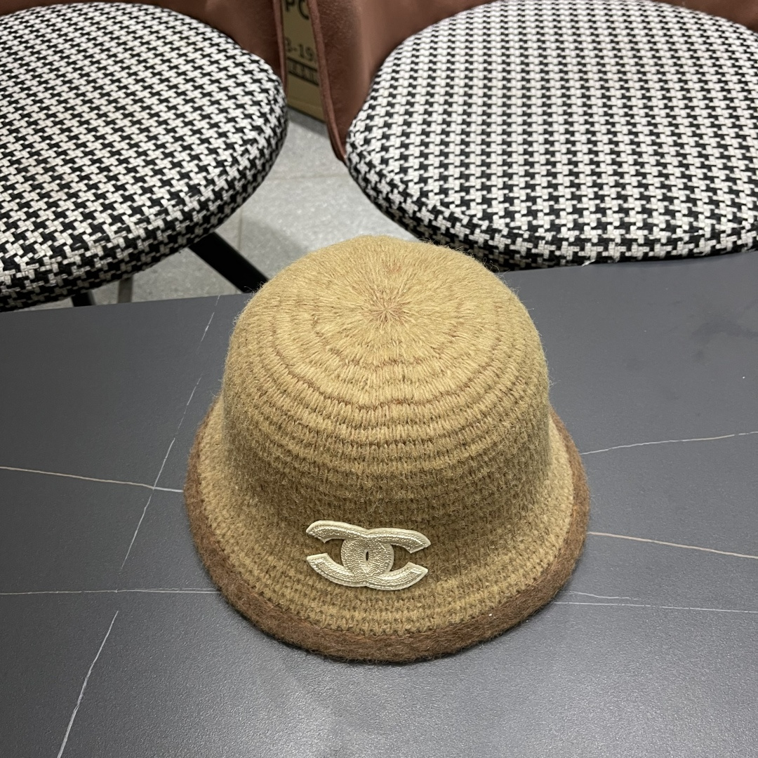  香奈儿 CHANEL针织盆帽，2025秋冬渔夫帽高密度制作，一顶超级有品位的针织帽了~出街首选！帽型超