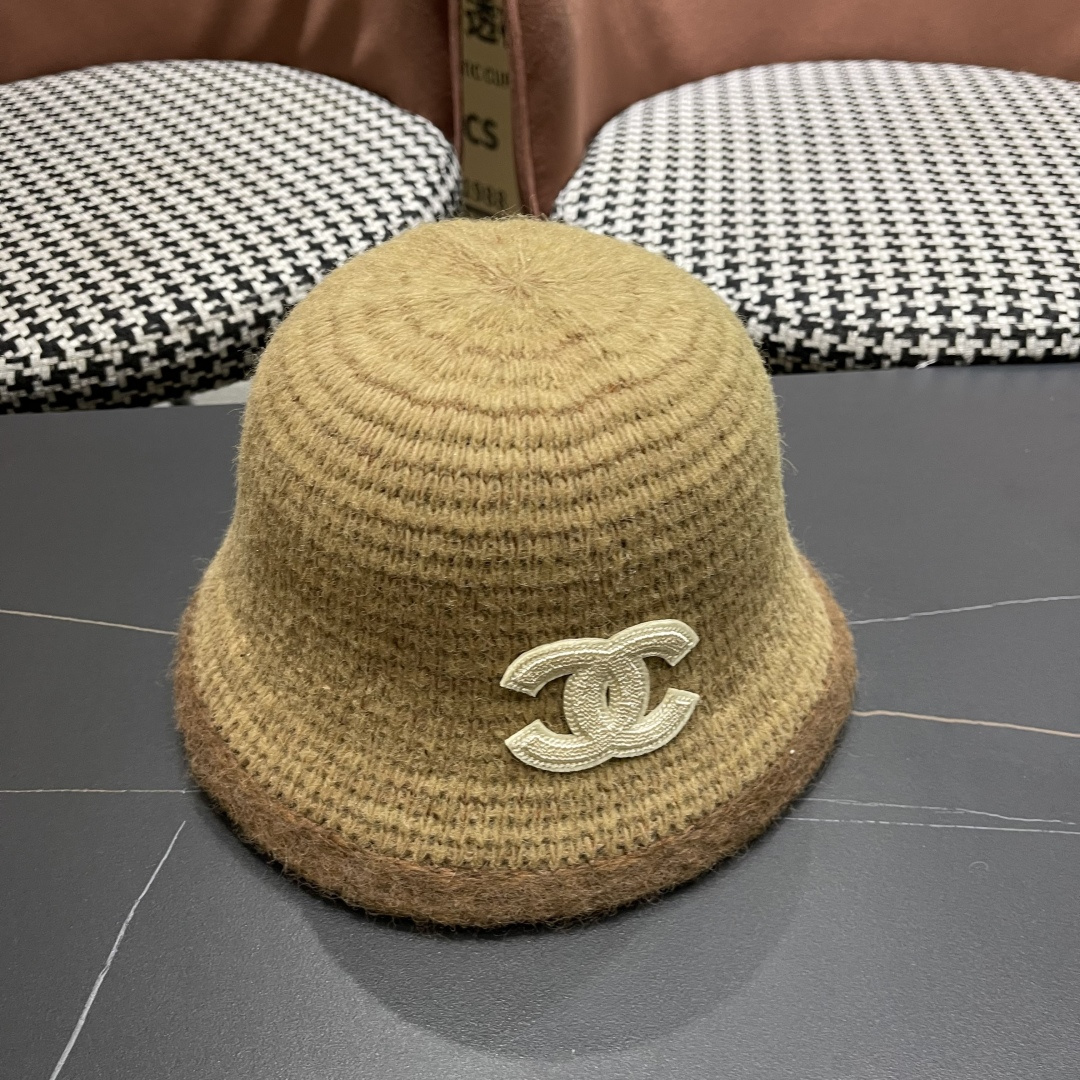  香奈儿 CHANEL针织盆帽，2025秋冬渔夫帽高密度制作，一顶超级有品位的针织帽了~出街首选！帽型超