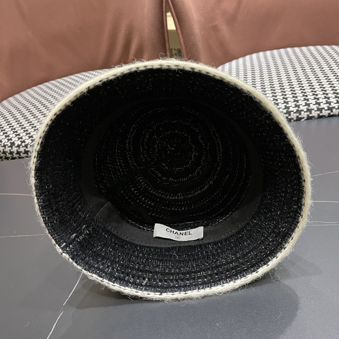  香奈儿 CHANEL针织盆帽，2025秋冬渔夫帽高密度制作，一顶超级有品位的针织帽了~出街首选！帽型超