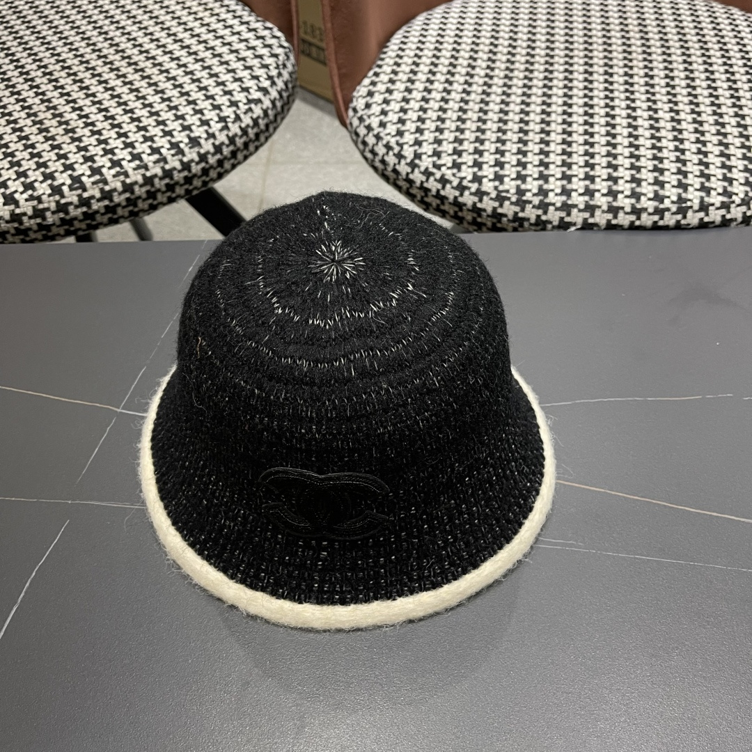  香奈儿 CHANEL针织盆帽，2025秋冬渔夫帽高密度制作，一顶超级有品位的针织帽了~出街首选！帽型超