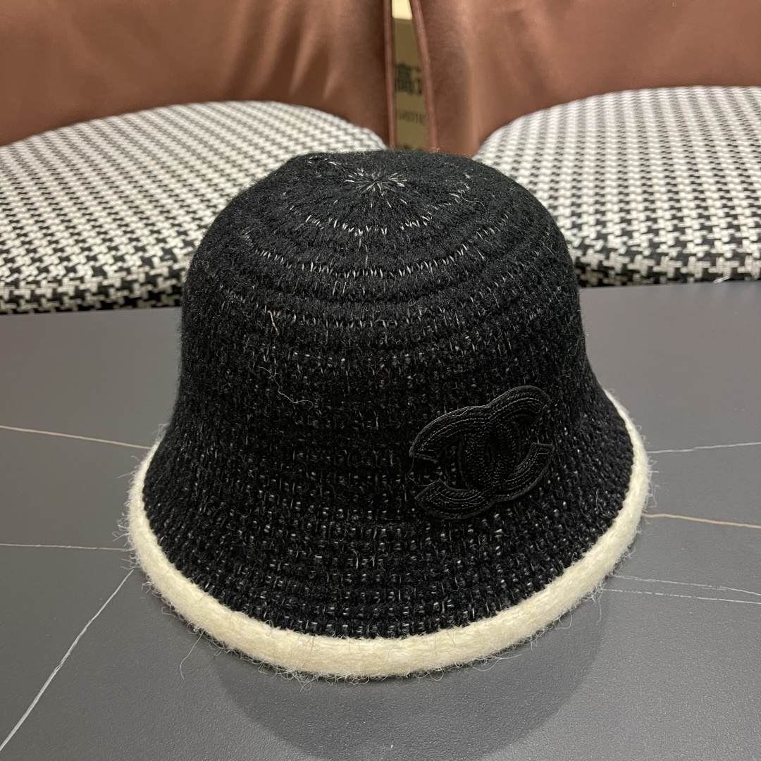  香奈儿 CHANEL针织盆帽，2025秋冬渔夫帽高密度制作，一顶超级有品位的针织帽了~出街首选！帽型超