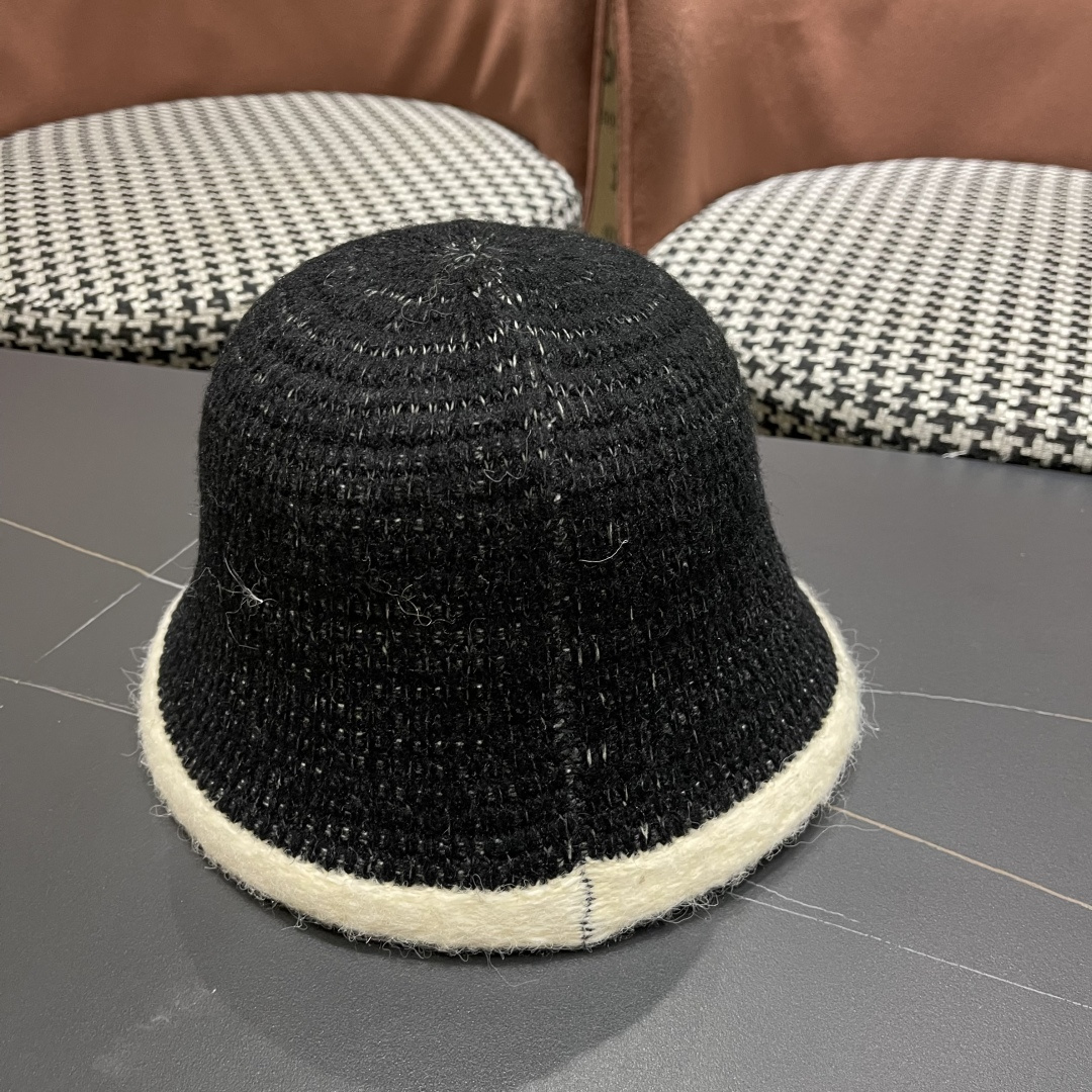  香奈儿 CHANEL针织盆帽，2025秋冬渔夫帽高密度制作，一顶超级有品位的针织帽了~出街首选！帽型超