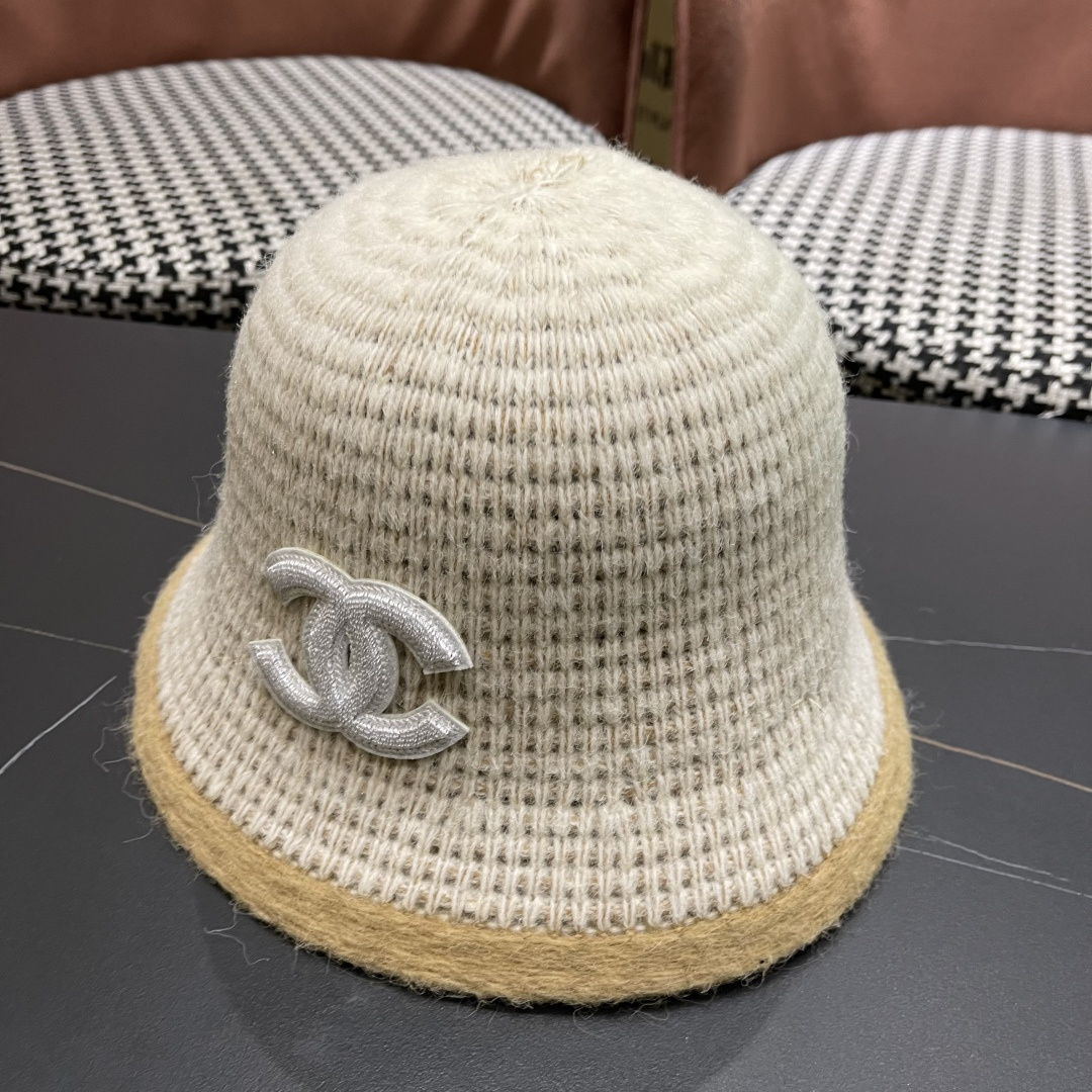  香奈儿 CHANEL针织盆帽，2025秋冬渔夫帽高密度制作，一顶超级有品位的针织帽了~出街首选！帽型超