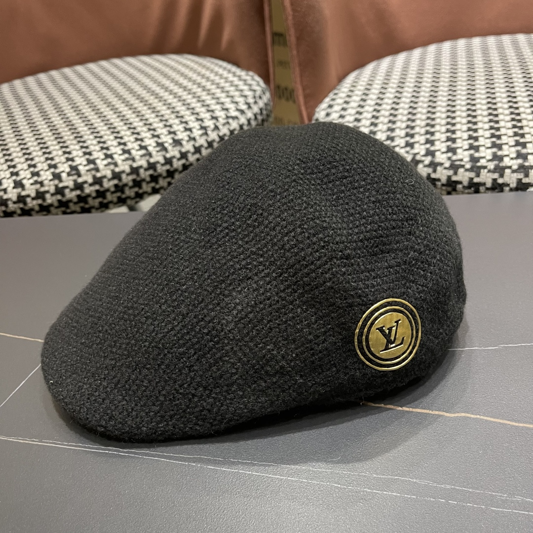  lv路易威登鸭舌帽- 画家贝雷帽迪斯科蹦迪tu酷帽男女前进帽子