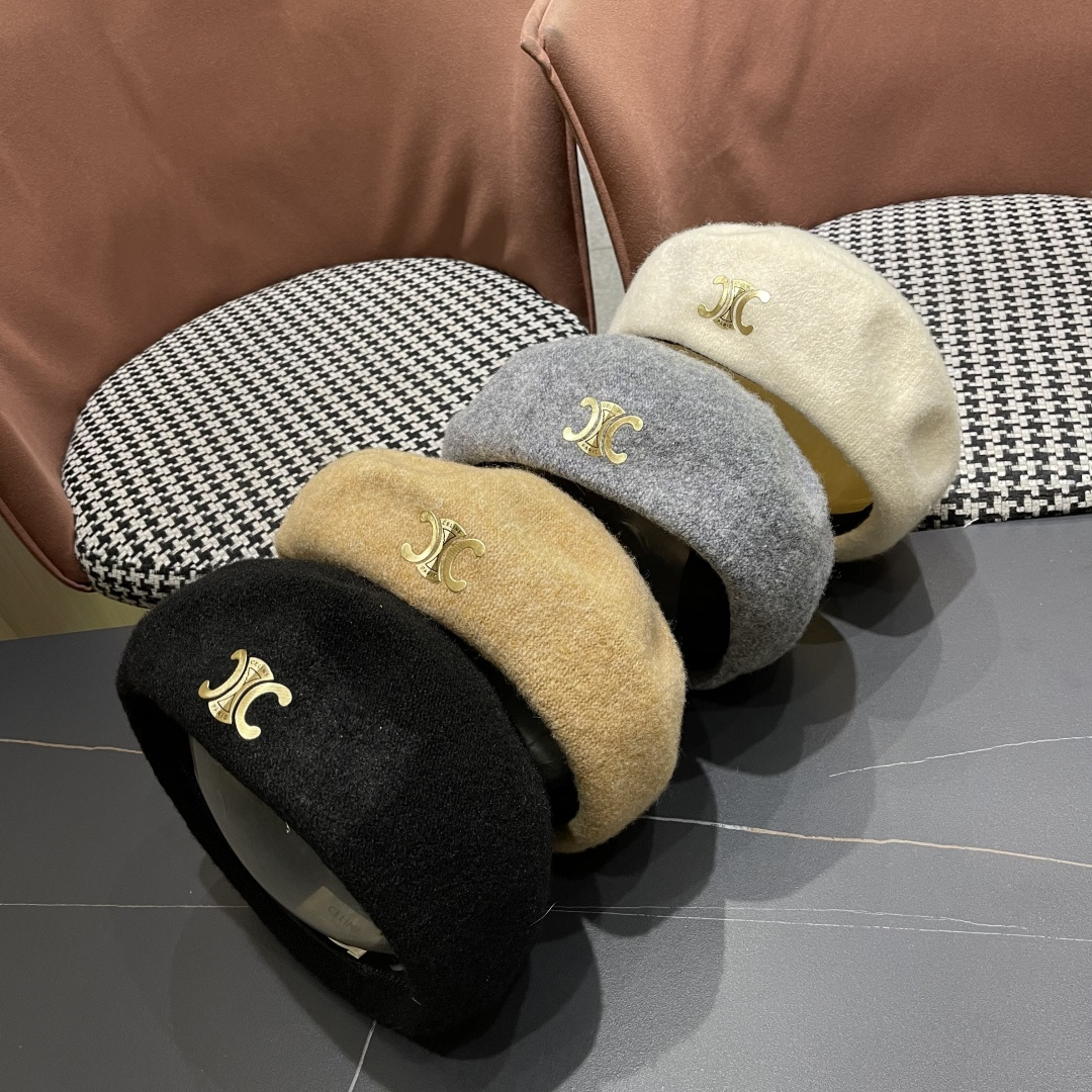  celine赛琳2025秋冬新款美拉德风贝雷帽女百搭显脸小南瓜帽画家帽子潮