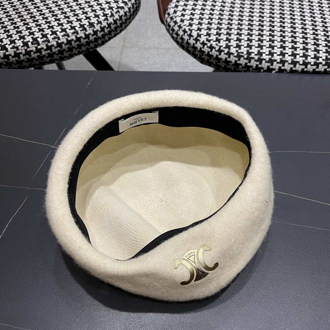  celine赛琳2025秋冬新款美拉德风贝雷帽女百搭显脸小南瓜帽画家帽子潮
