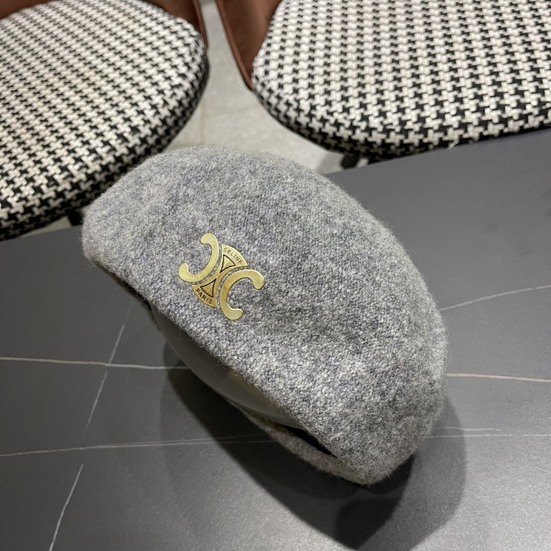  celine赛琳2025秋冬新款美拉德风贝雷帽女百搭显脸小南瓜帽画家帽子潮