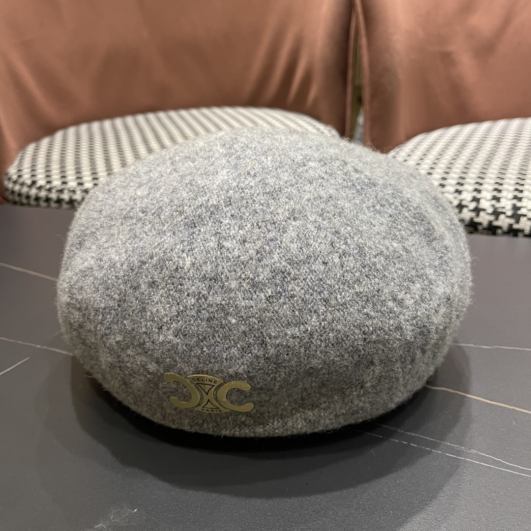  celine赛琳2025秋冬新款美拉德风贝雷帽女百搭显脸小南瓜帽画家帽子潮