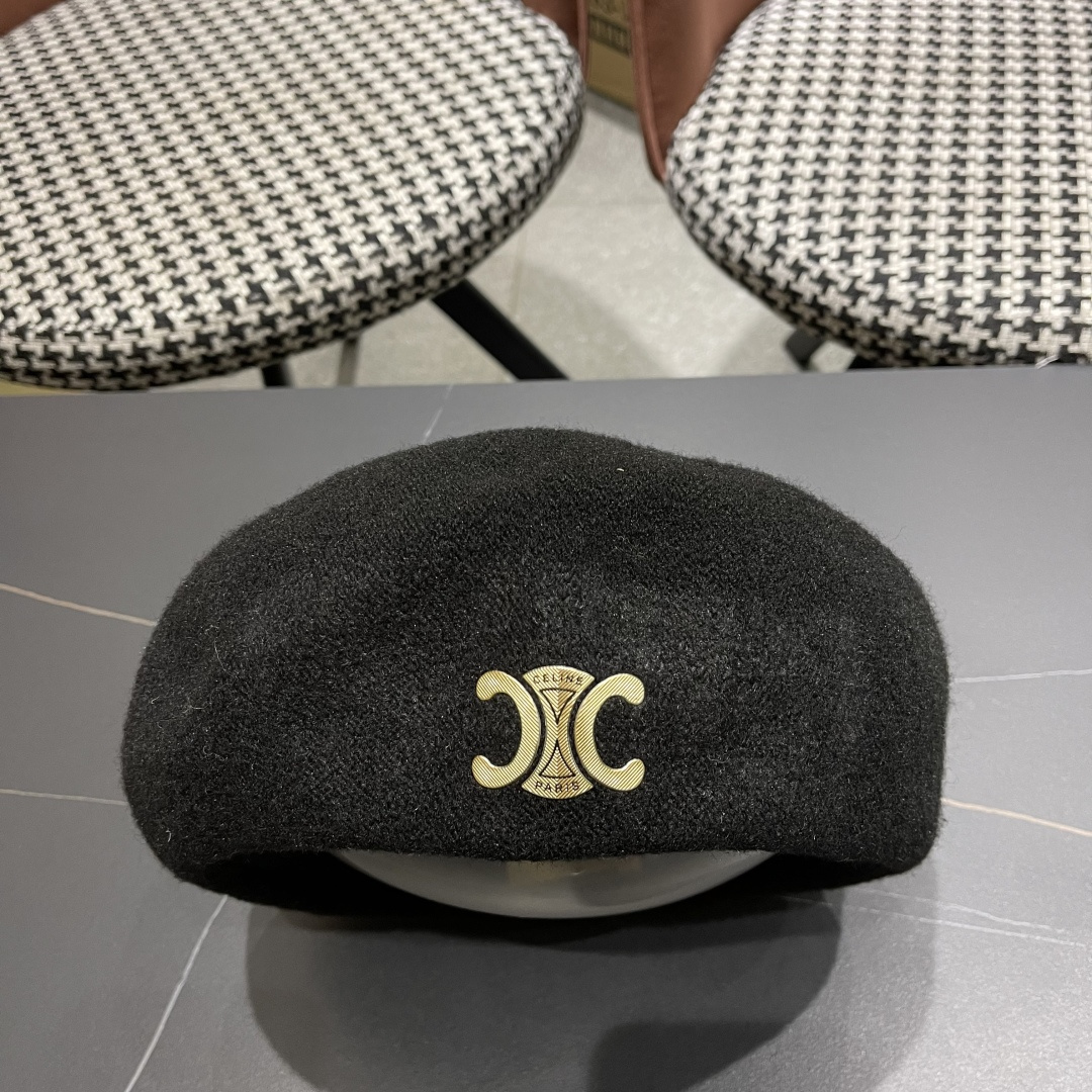  celine赛琳2025秋冬新款美拉德风贝雷帽女百搭显脸小南瓜帽画家帽子潮