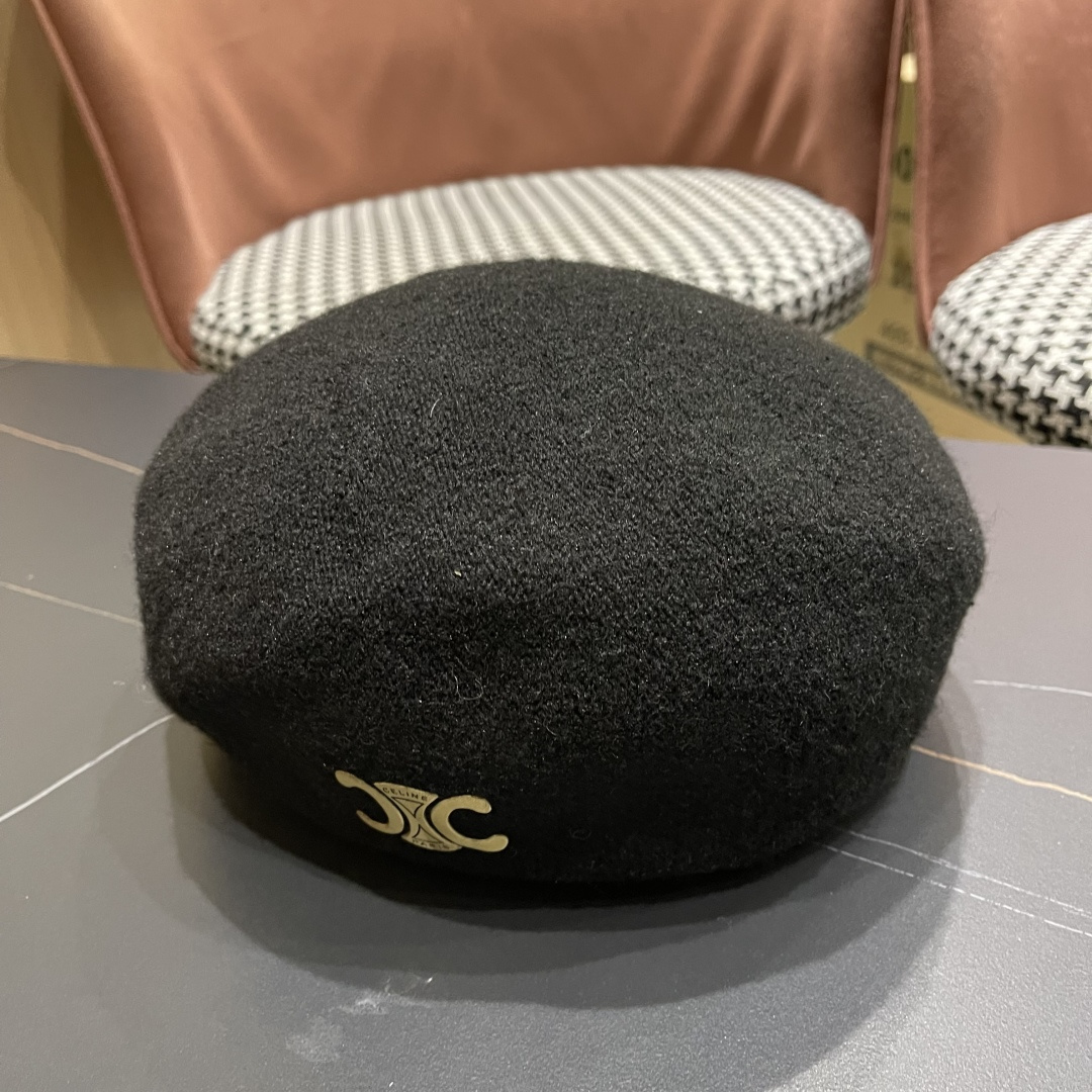  celine赛琳2025秋冬新款美拉德风贝雷帽女百搭显脸小南瓜帽画家帽子潮