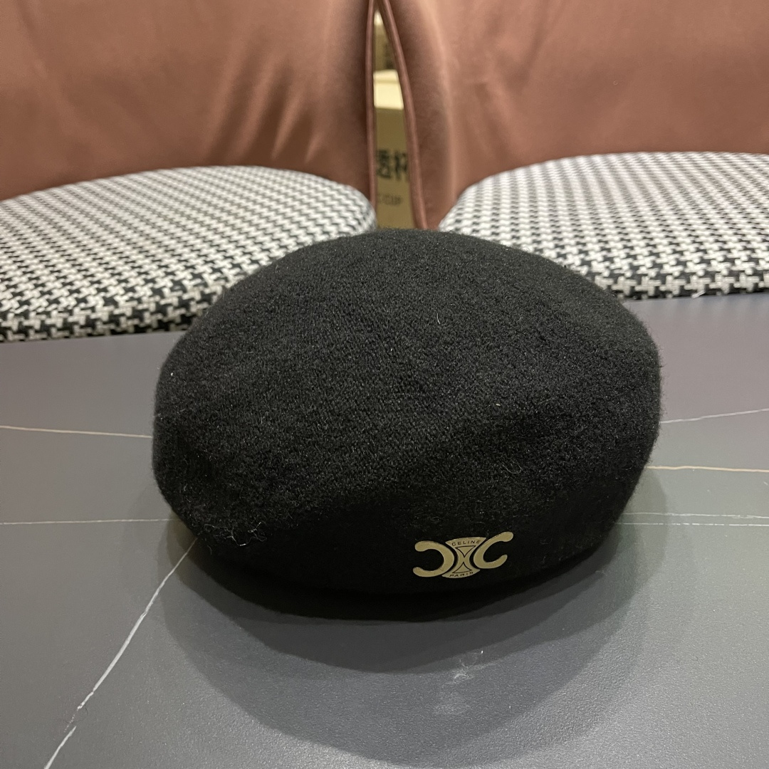  celine赛琳2025秋冬新款美拉德风贝雷帽女百搭显脸小南瓜帽画家帽子潮