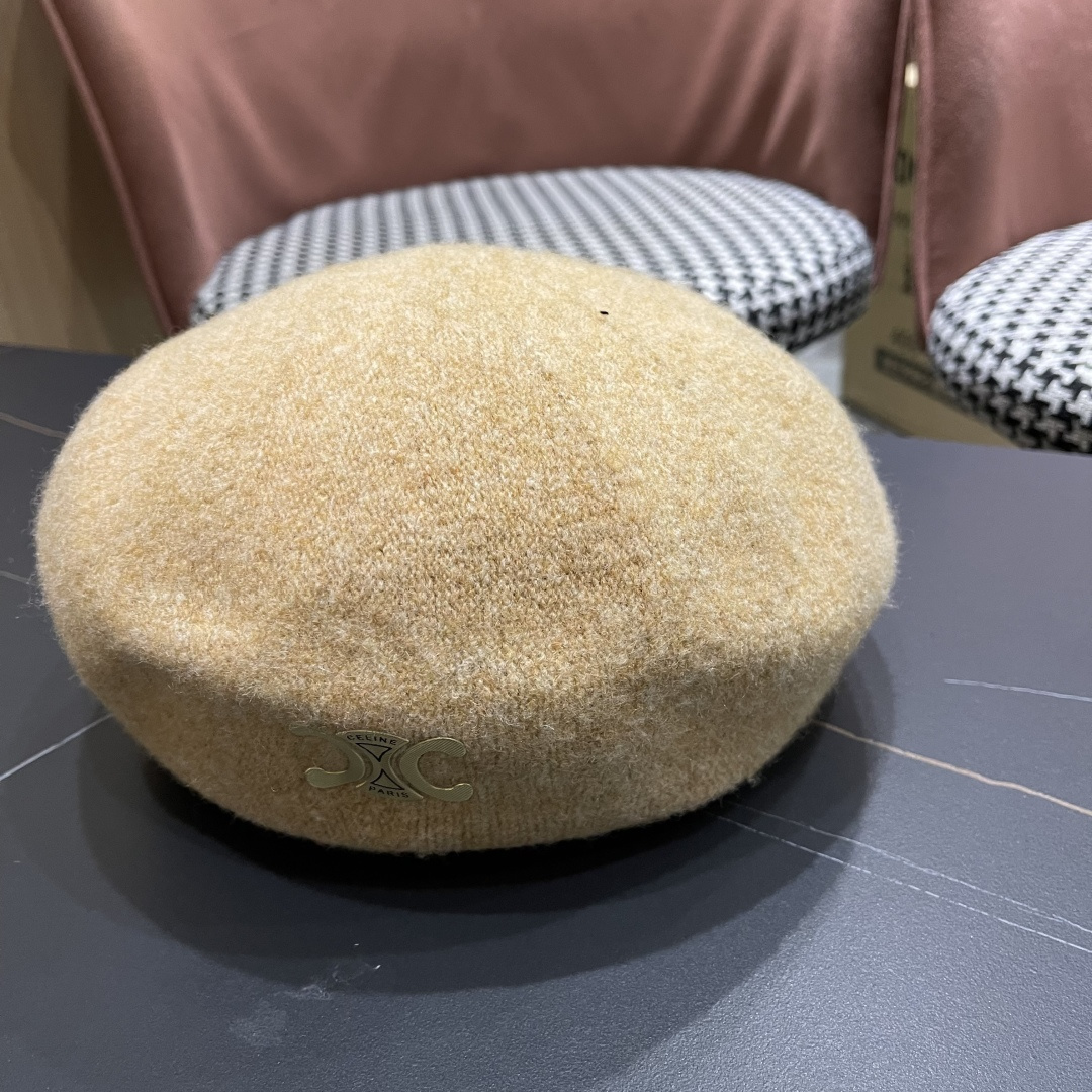  celine赛琳2025秋冬新款美拉德风贝雷帽女百搭显脸小南瓜帽画家帽子潮