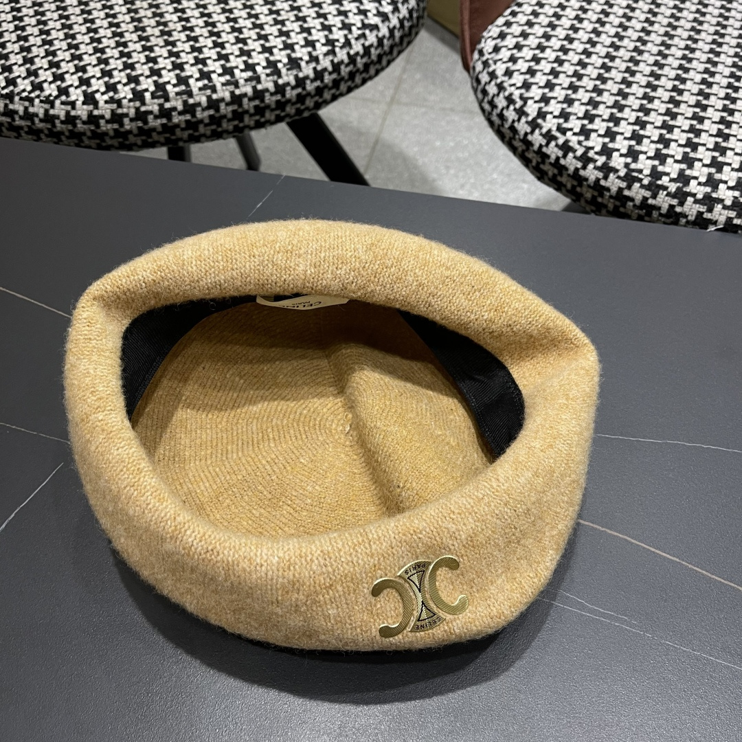  celine赛琳2025秋冬新款美拉德风贝雷帽女百搭显脸小南瓜帽画家帽子潮