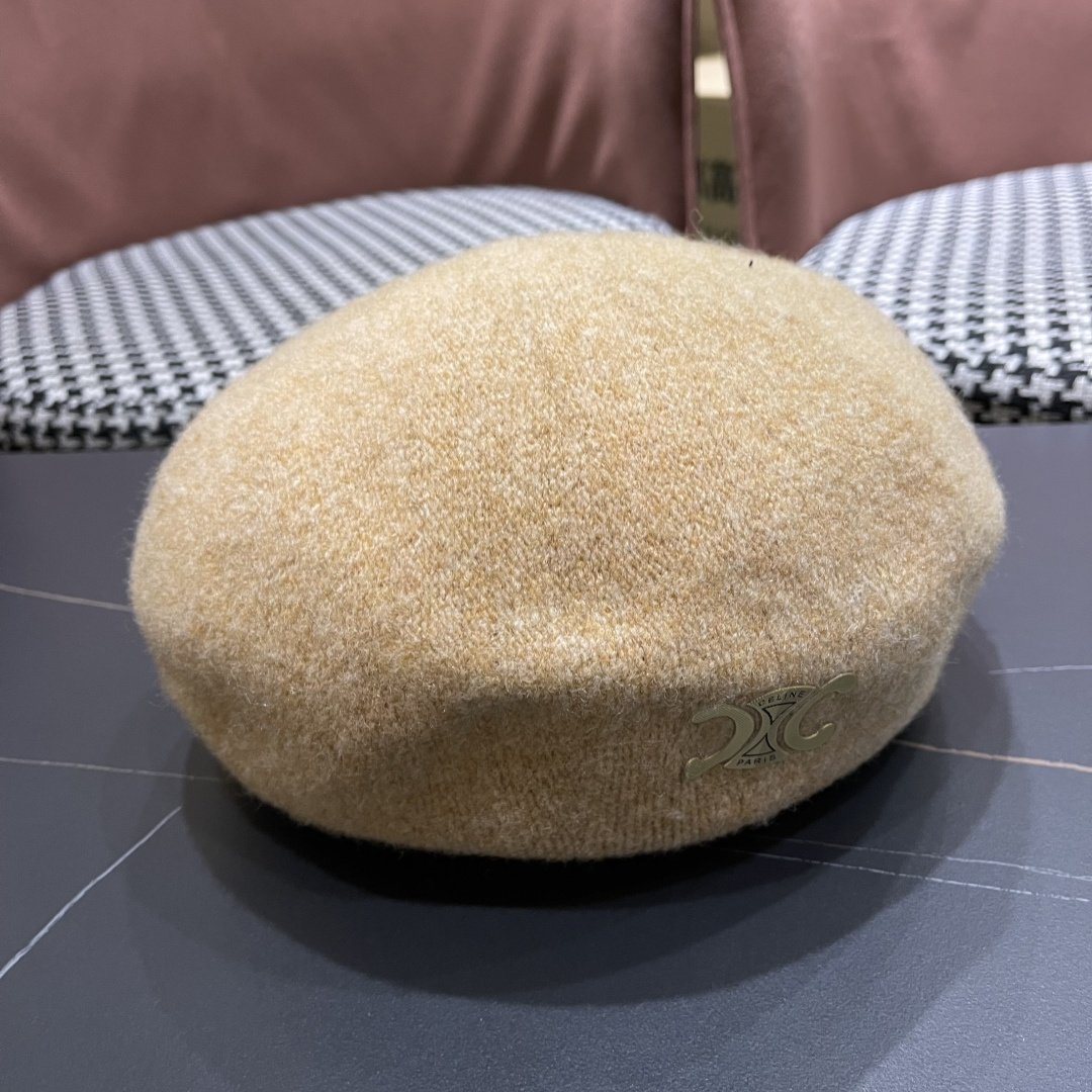  celine赛琳2025秋冬新款美拉德风贝雷帽女百搭显脸小南瓜帽画家帽子潮