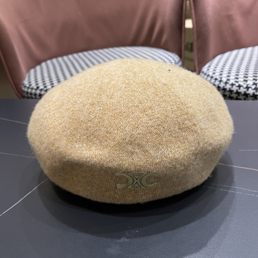  celine赛琳2025秋冬新款美拉德风贝雷帽女百搭显脸小南瓜帽画家帽子潮