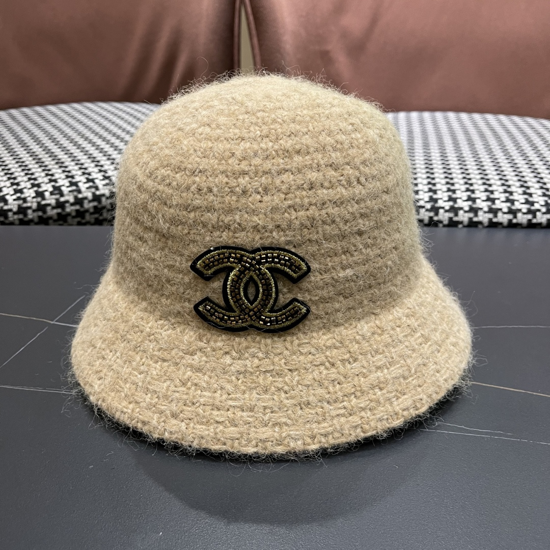  Chanel香奈儿2025秋冬款羊羔毛百搭显脸小水桶渔夫帽