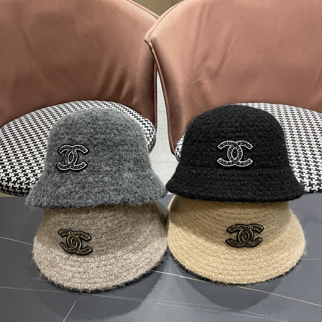  Chanel香奈儿2025秋冬款羊羔毛百搭显脸小水桶渔夫帽