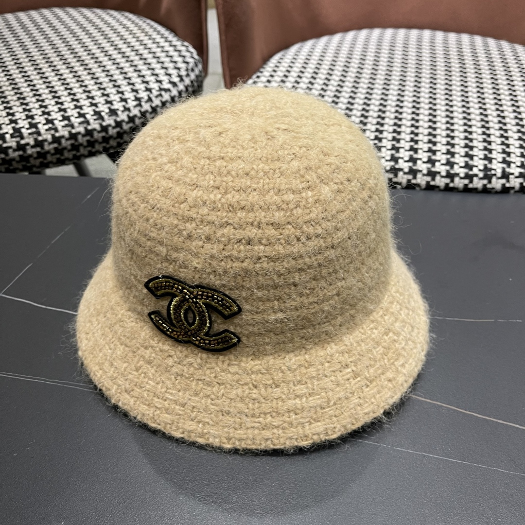  Chanel香奈儿2025秋冬款羊羔毛百搭显脸小水桶渔夫帽