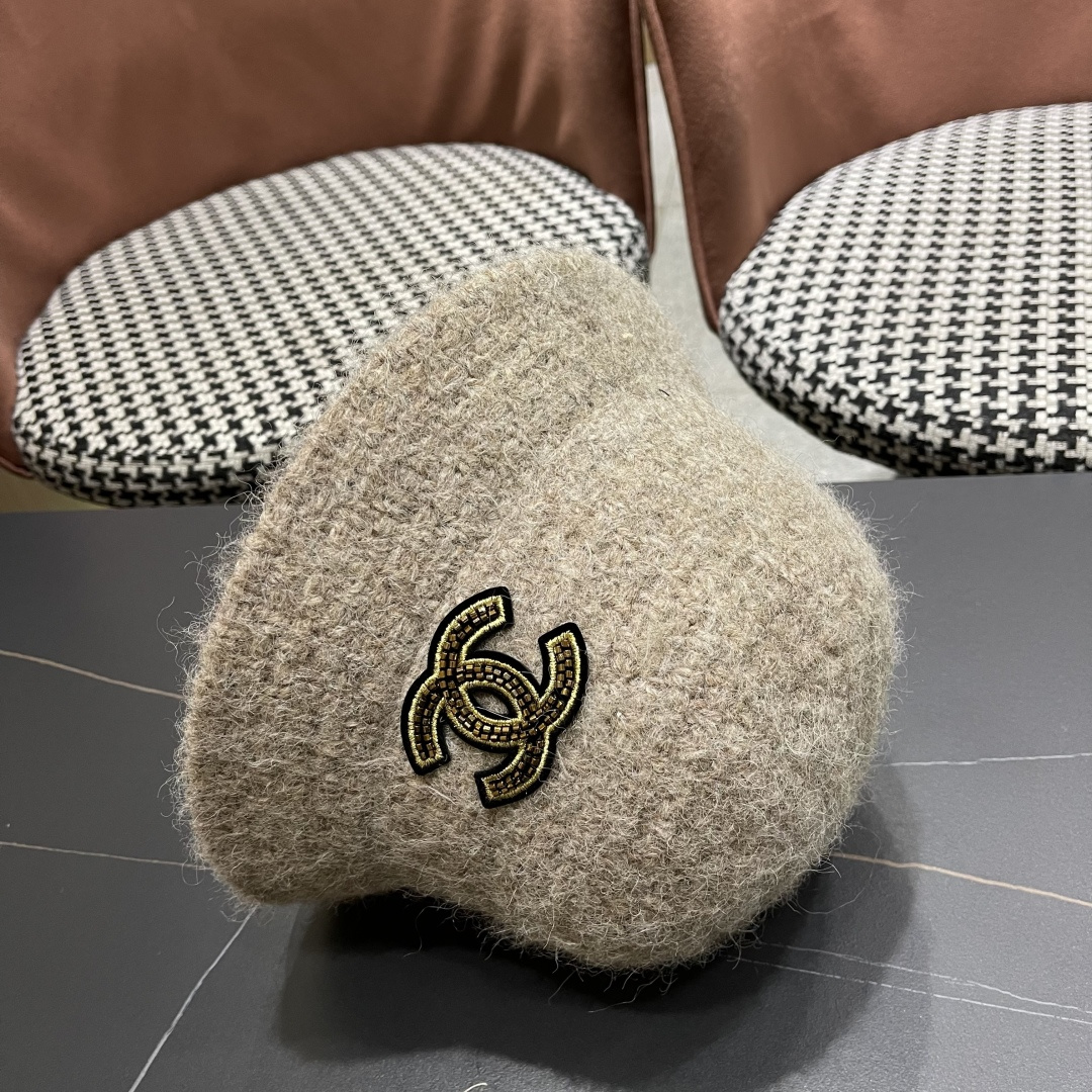  Chanel香奈儿2025秋冬款羊羔毛百搭显脸小水桶渔夫帽