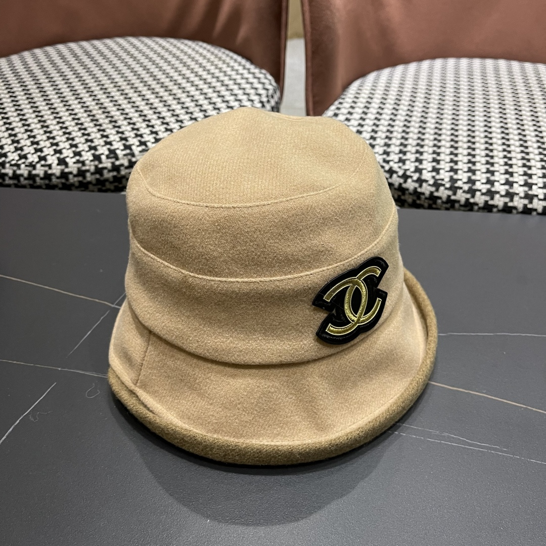  香奈儿(CHANEL) 英伦复古毛呢渔夫帽子女秋冬季优雅气质保暖盆帽时尚百搭显脸小潮