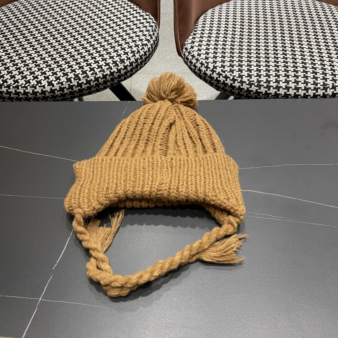  香奈儿(CHANEL) 针织帽子女秋冬新款大头围保暖护耳
冷帽堆堆帽韩版毛线帽逛街百搭