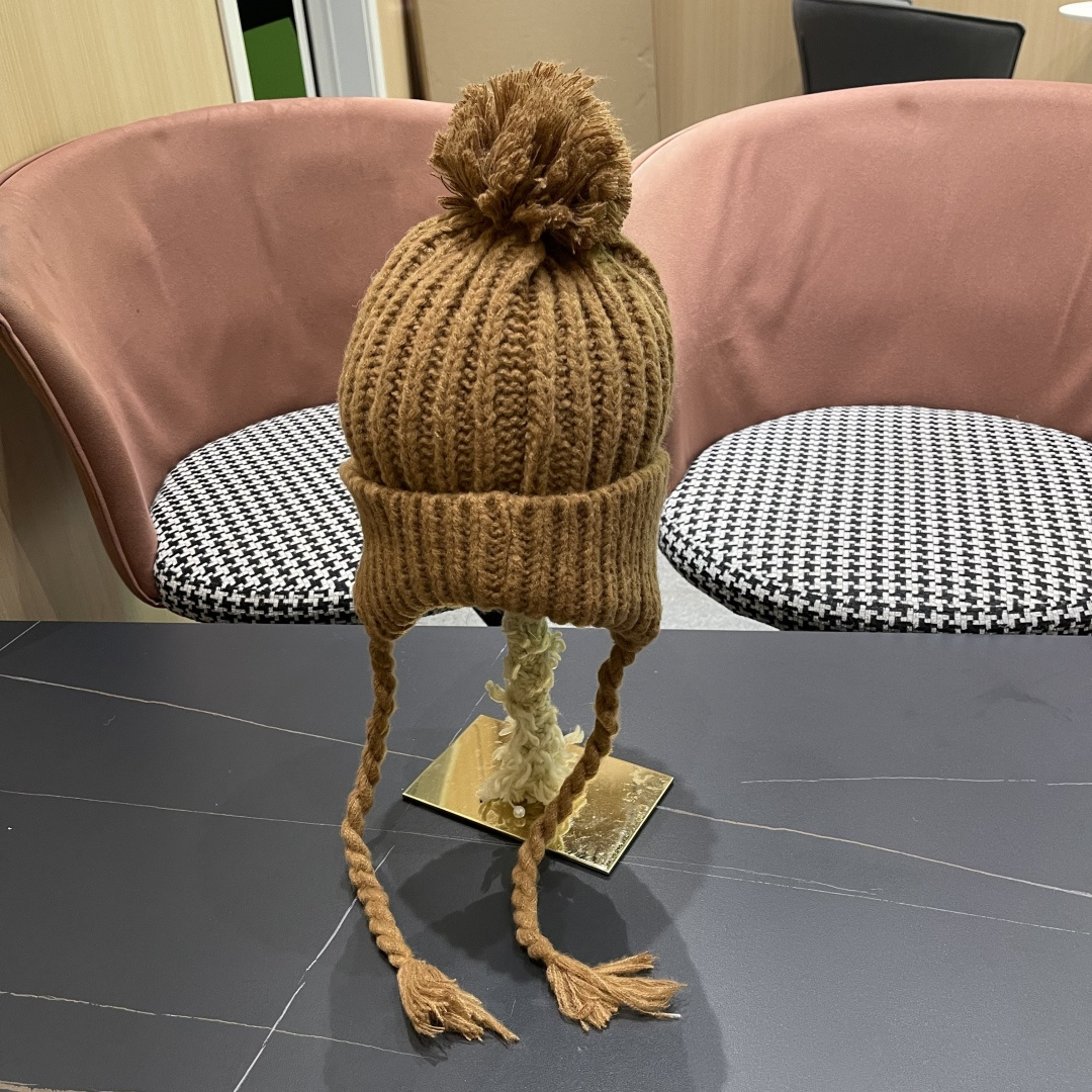  香奈儿(CHANEL) 针织帽子女秋冬新款大头围保暖护耳
冷帽堆堆帽韩版毛线帽逛街百搭