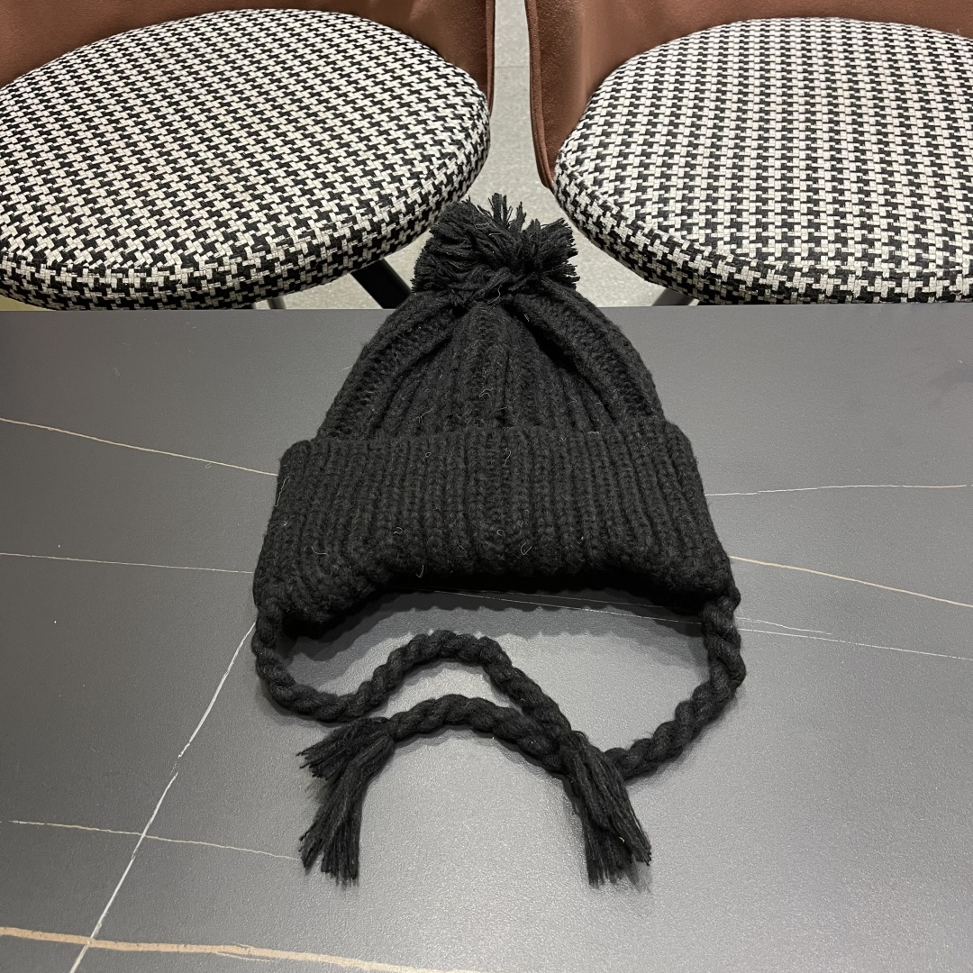  香奈儿(CHANEL) 针织帽子女秋冬新款大头围保暖护耳
冷帽堆堆帽韩版毛线帽逛街百搭