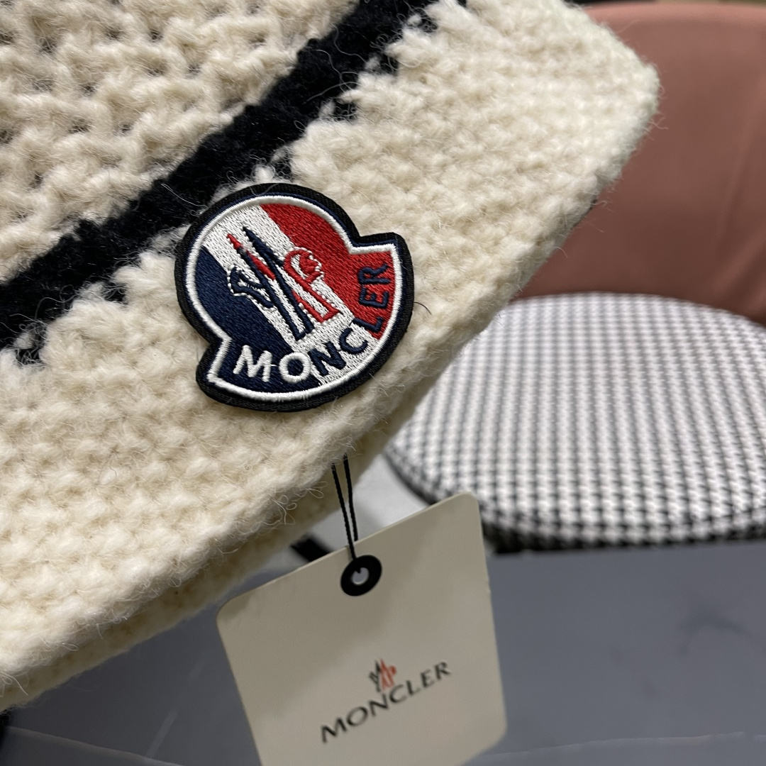  蒙口 毛线帽黑白条纹女秋冬拼色针织保暖大头围包头帽