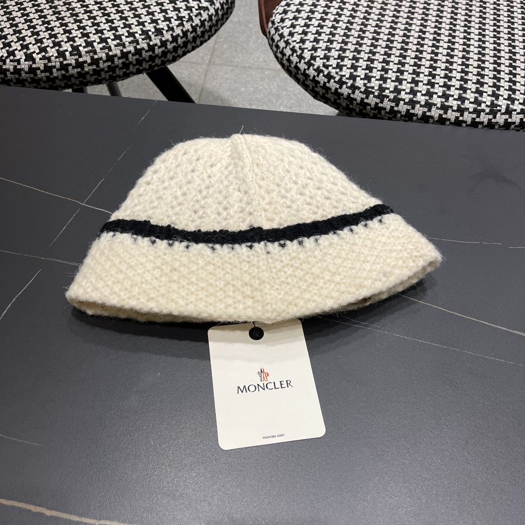  蒙口 毛线帽黑白条纹女秋冬拼色针织保暖大头围包头帽