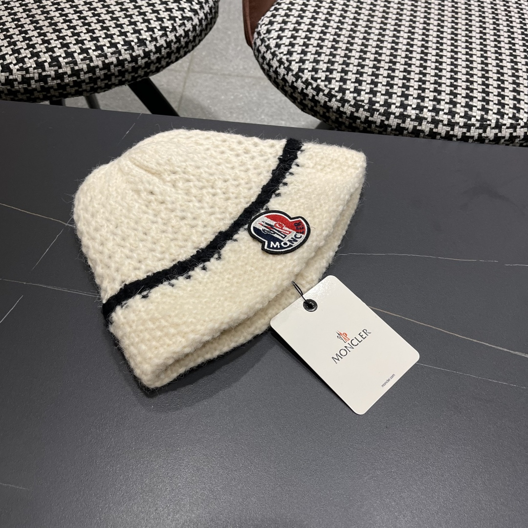  蒙口 毛线帽黑白条纹女秋冬拼色针织保暖大头围包头帽