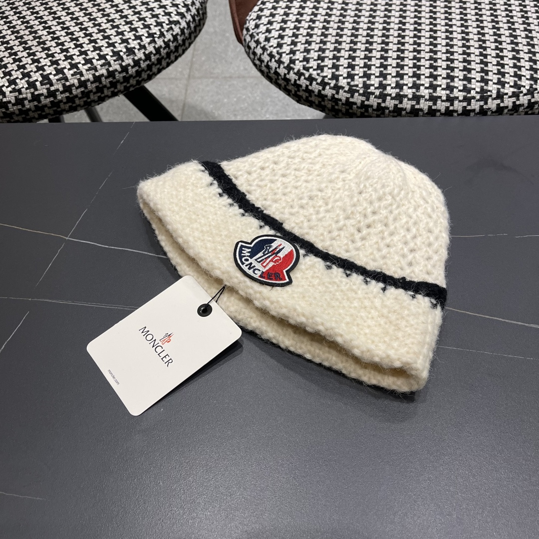  蒙口 毛线帽黑白条纹女秋冬拼色针织保暖大头围包头帽