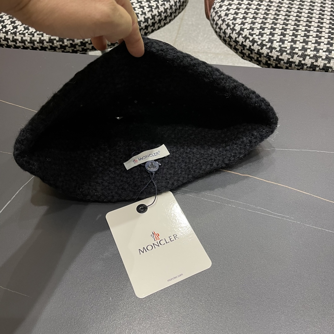  蒙口 毛线帽黑白条纹女秋冬拼色针织保暖大头围包头帽