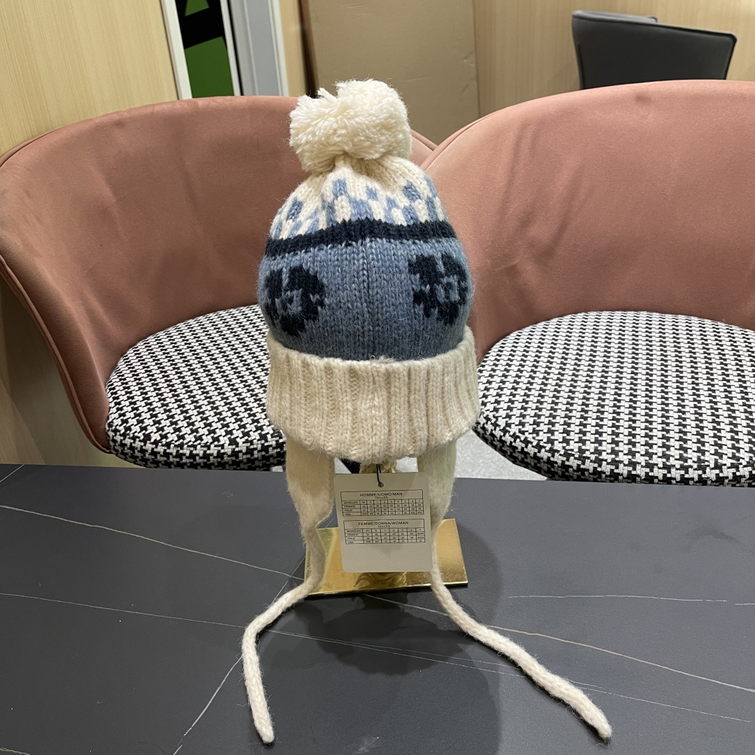  蒙口Moncler盟可睐加绒加厚雷锋帽子女秋冬季保暖护耳民族风针织毛线帽防寒东北骑车