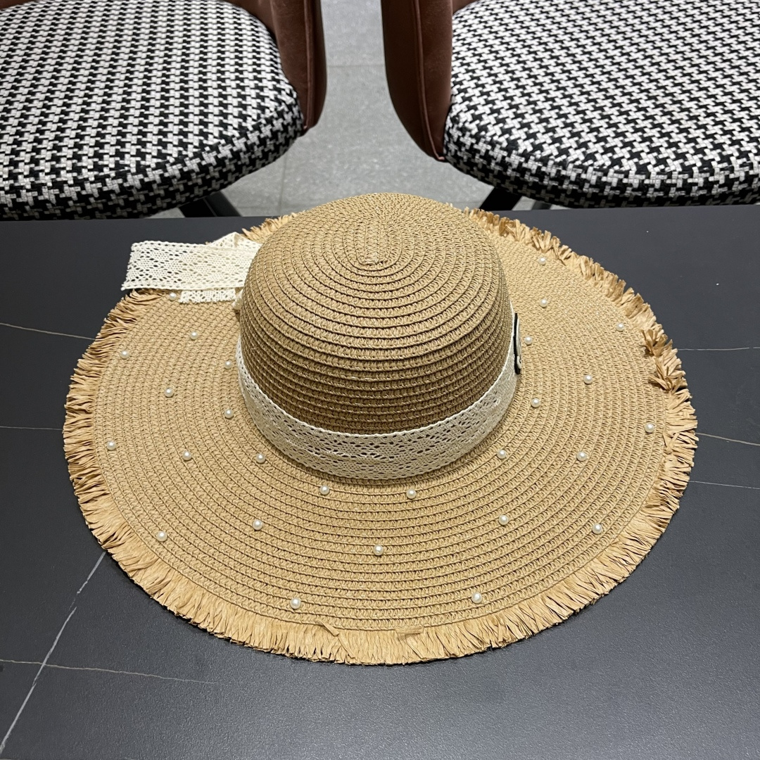  蒙口moncler草帽蝴蝶结帽子女款2025 新款夏季防晒帽大帽檐
遮阳帽透气法式草帽