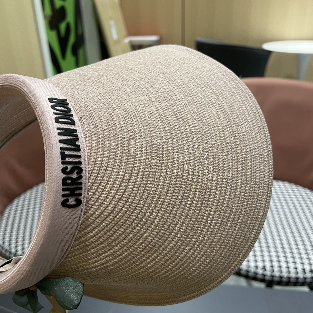  迪奥Dior新款日系蝴蝶结空顶帽女春夏出游遮阳防晒帽大
帽檐显脸小太阳盆帽