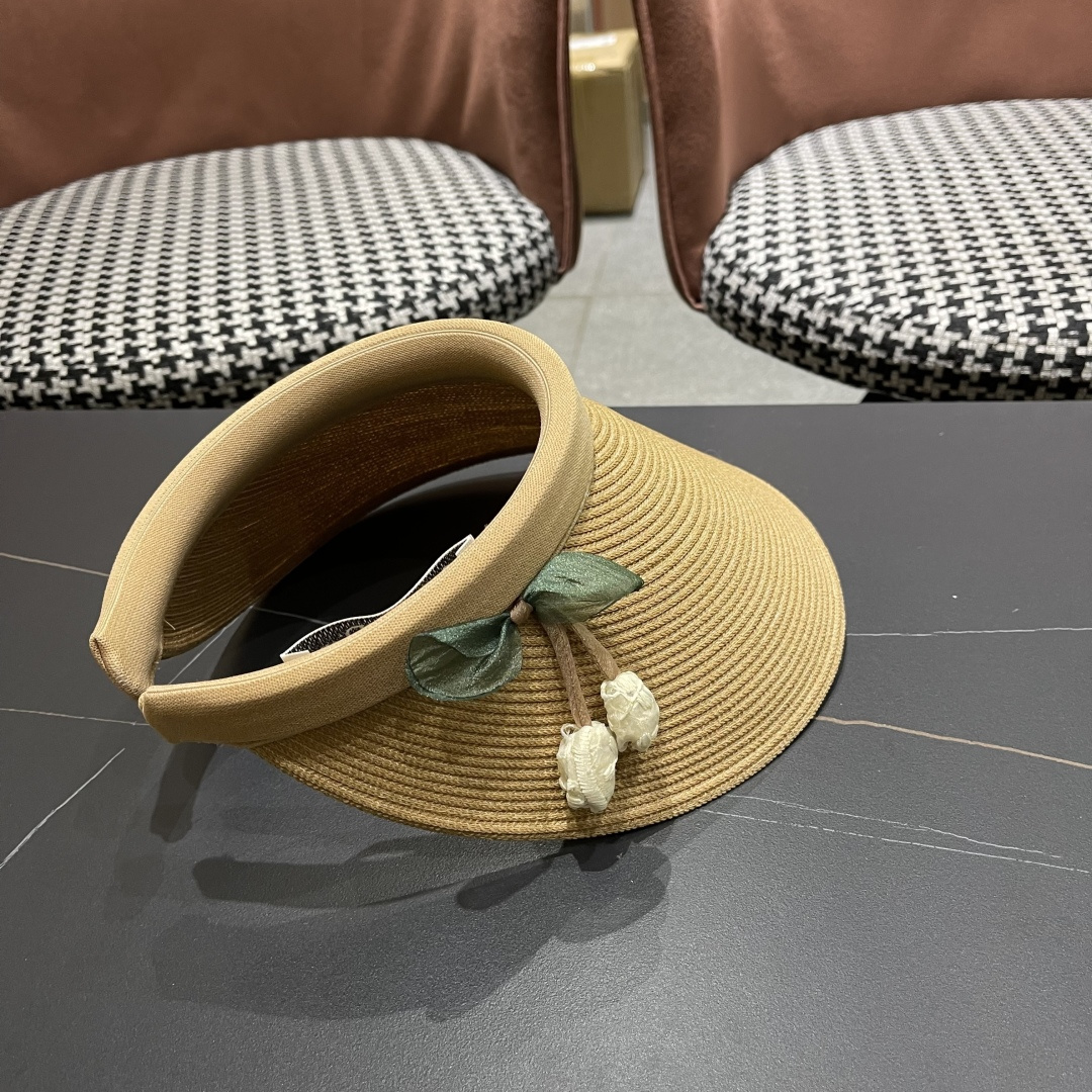  迪奥Dior新款日系蝴蝶结空顶帽女春夏出游遮阳防晒帽大
帽檐显脸小太阳盆帽