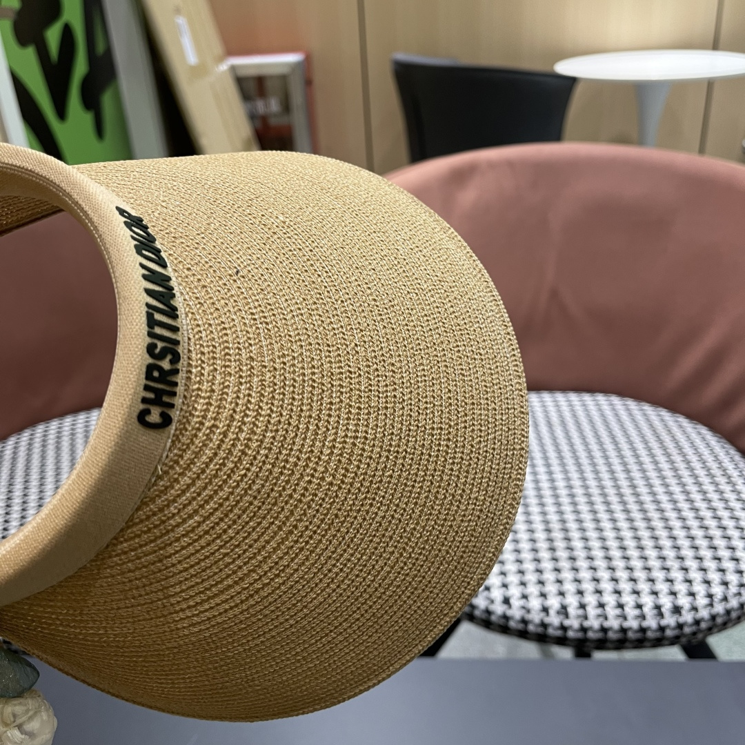  迪奥Dior新款日系蝴蝶结空顶帽女春夏出游遮阳防晒帽大
帽檐显脸小太阳盆帽