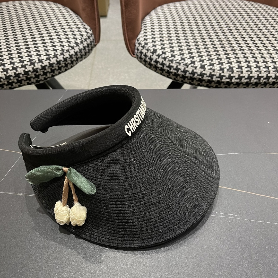  迪奥Dior新款日系蝴蝶结空顶帽女春夏出游遮阳防晒帽大
帽檐显脸小太阳盆帽