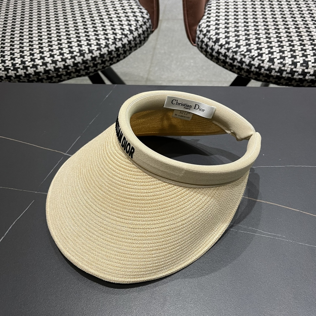  迪奥Dior新款日系蝴蝶结空顶帽女春夏出游遮阳防晒帽大
帽檐显脸小太阳盆帽